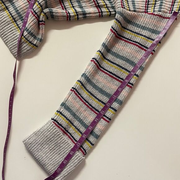 Caslon Light Gray Colorful Stripe Round Neck Knit Pullover Sweater Size S NWT - Picture 7 of 12